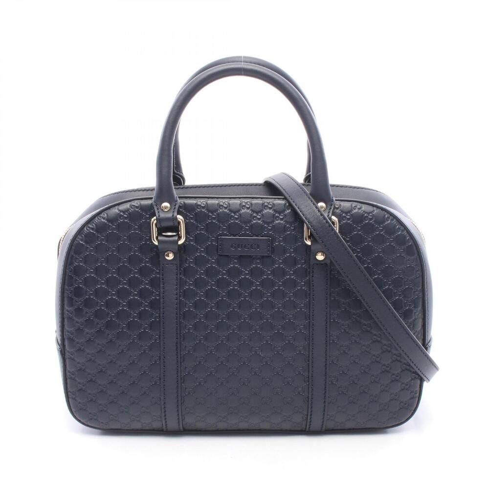 Gucci Microguccissima Handbag Leather Navy Blue
